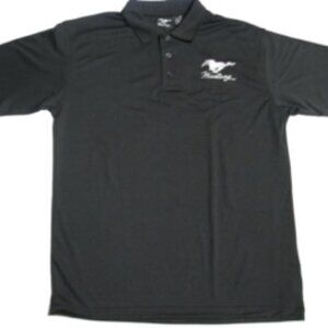 Joe Blow's T's Ford Mustang Embroidered Black Polo Men's Shirt - Medium
